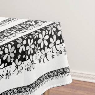 Nappe Floral noir et blanc
