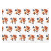 Nappe Floral orange et bleu (Devant (Horizontal))