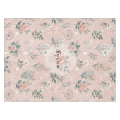 Nappe Floral rose rustique avec fleurs blanches et verdu (Devant (Horizontal))