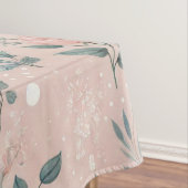 Nappe Floral rose rustique avec fleurs blanches et verdu (In Situ)