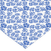 Nappe florale bleue et blanche de damassé (Angle)