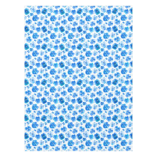 Nappe florale de fleur de pensée bleue d'aquarelle (Devant)