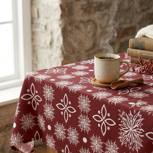 Nappe florale en damas à flocon de neige élégant b