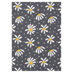 Nappe florale personnalisée gris et blanc Daisies