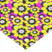 Nappe Flore néon brillant motif crammson et flux jaune (Angle)