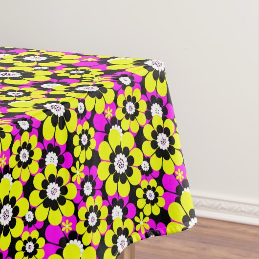 Nappe Flore néon brillant motif crammson et flux jaune (In Situ)