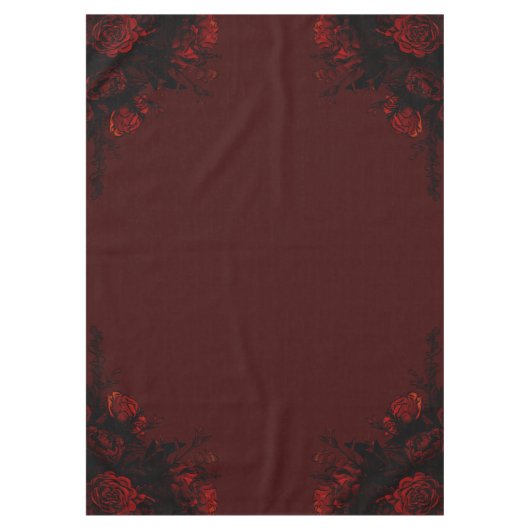 Nappe Flore rouge profond Élégant Mariage gothique (Devant)