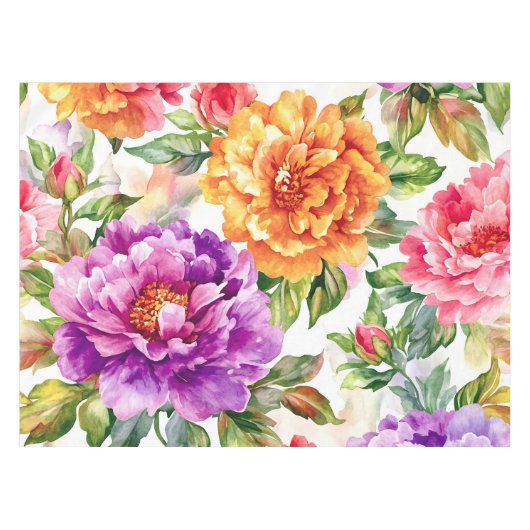 Nappe Flores d'aquarelle à fleurs vintages (Devant (Horizontal))