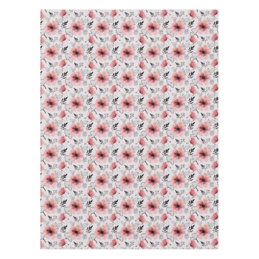 Nappe Flores rouges et grises de Pâques (Devant)