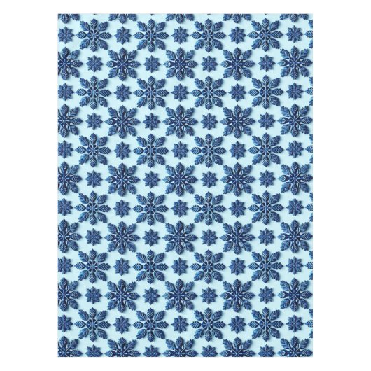 Nappe Fond à motif flocon de neige bleu (Devant)