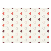 Nappe Fond crème avec des cœurs rouges et bordeaux (Devant (Horizontal))