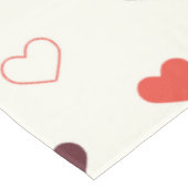 Nappe Fond crème avec des cœurs rouges et bordeaux (Angle)