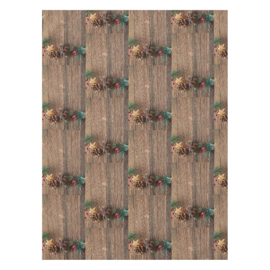 Nappe fond en bois avec pommes de pin (Devant)