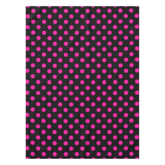 Nappe Fond noir pois roses (Devant)