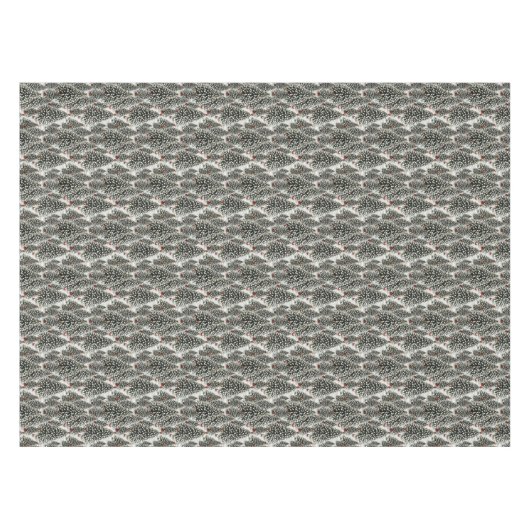 Nappe Forêt d'arbres de Noël couverts de neige (Devant (Horizontal))