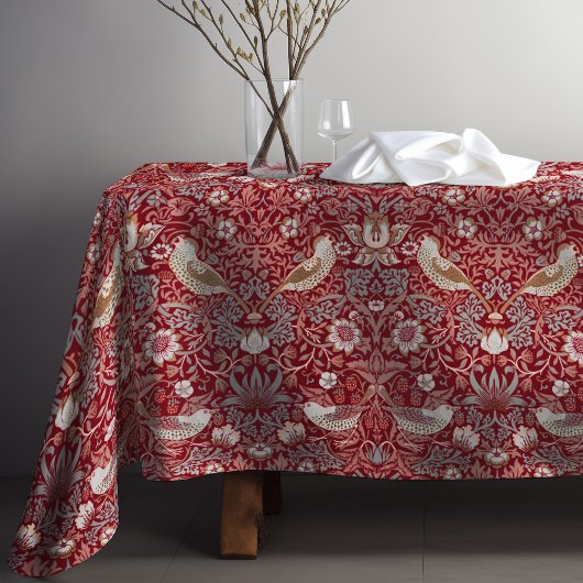 Nappe Fraise Thief Rouge William Morris Motif Floral