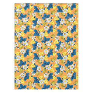 Nappe Fraises jaunes sur orange