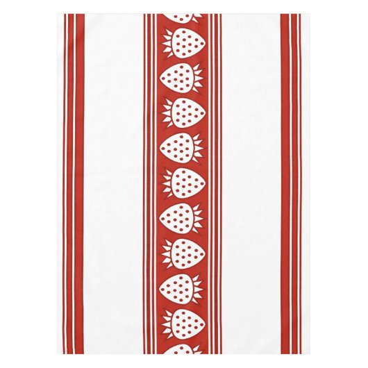 Nappe Fraises Luxe Rayures Jacquard (Devant)