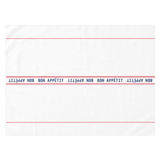 Nappe Français Bleu Bon Appétit & Rouge rayé (Devant (Horizontal))