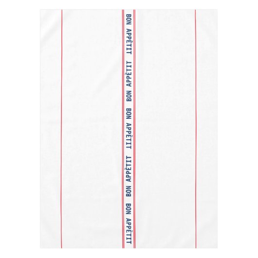 Nappe Français Bleu Bon Appétit & Rouge rayé (Devant)