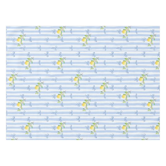 Nappe French Country Lemon – Blue Stripe Bow Pattern (Devant (Horizontal))