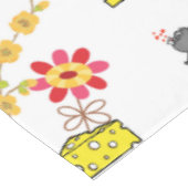 Nappe Fromage blanc Souris jaune Floral (Angle)