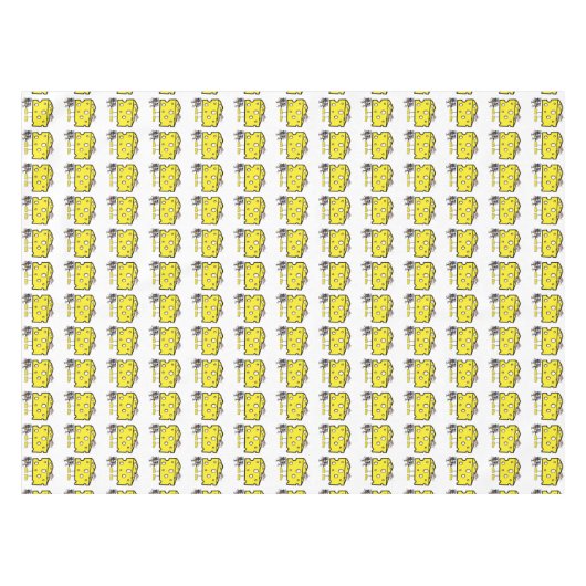 Nappe Fromage Blanc Souris Musique Jaune (Devant (Horizontal))