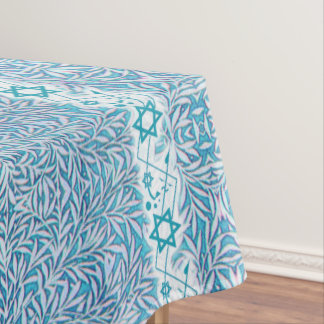 Nappe Frontière feuillue bleue et blanche d'étoile de