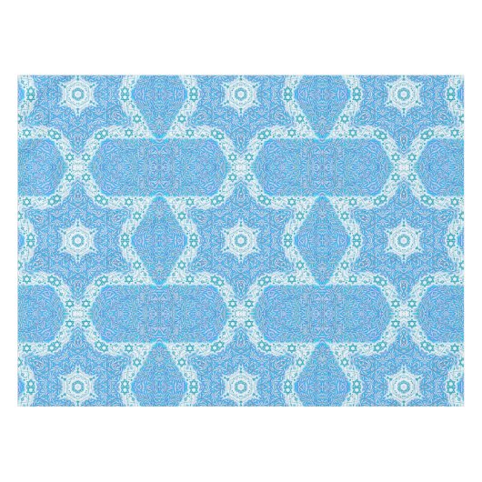 Nappe Frontière feuillue bleue et blanche d'étoile de (Devant (Horizontal))