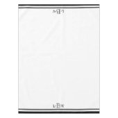 Nappe Frontière noire classique décorée d'un monogramme (Devant)