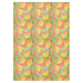 Nappe Fruit citron motif jaune et pêche rose (Devant)