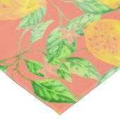 Nappe Fruit citron motif jaune et pêche rose (Angle)