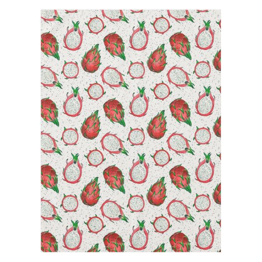 Nappe Fruit de dragon rouge sur blanc (Devant)