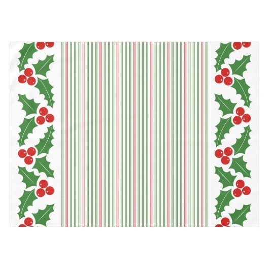 Nappe Fruit et rouge, rayures vertes Noël (Devant (Horizontal))