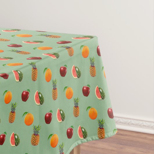 Nappe Fruits assortis sur fond vert laurier (In Situ)