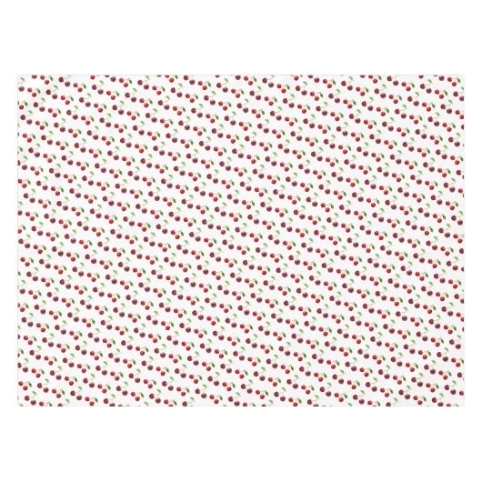 Nappe Fruits cerise sur blanc (Devant (Horizontal))