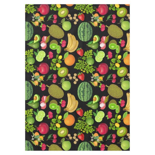 Nappe Fruits colorés Motif 01.b Black BG (Devant)