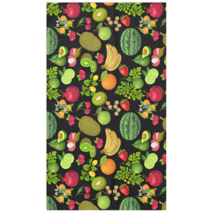 Nappe Fruits colorés Motif 01.b Black BG