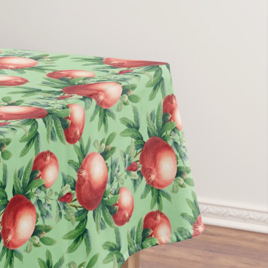 Nappe Fruits de grenade rouge et Feuilles verts (In Situ)