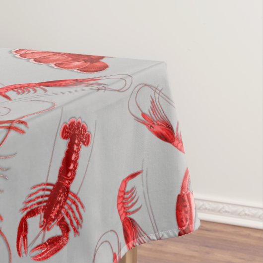 Nappe Fruits de mer Rustique Motif clair Gris Crawfish H (In Situ)