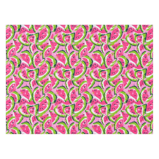 Nappe Fruits de pastèque rose Motif Preppy (Devant (Horizontal))