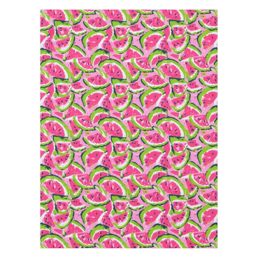Nappe Fruits de pastèque rose Motif Preppy (Devant)