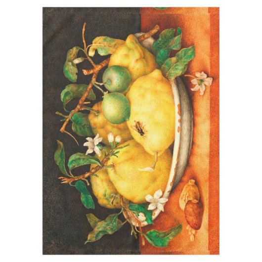 NAPPE FRUITS DE SAISON LÉMONS ET FLEURS BLANCHES (Devant)