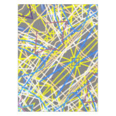 Nappe Funky Abstrait Art bleu gris jaune (Devant)