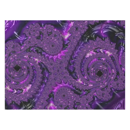 Nappe Funky Bold Boho Purple Digital Abstrait Fractal (Devant (Horizontal))