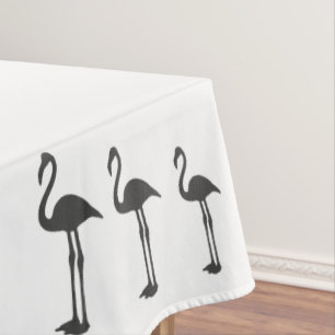 Nappe Funky Grey Flamant rose Oiseaux Motif