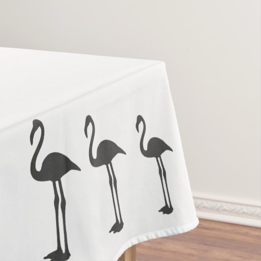 Nappe Funky Grey Flamant rose Oiseaux Motif (In Situ)