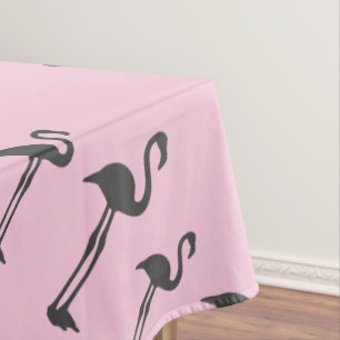 Nappe Funky Grey Flamant rose rose Motif oiseaux