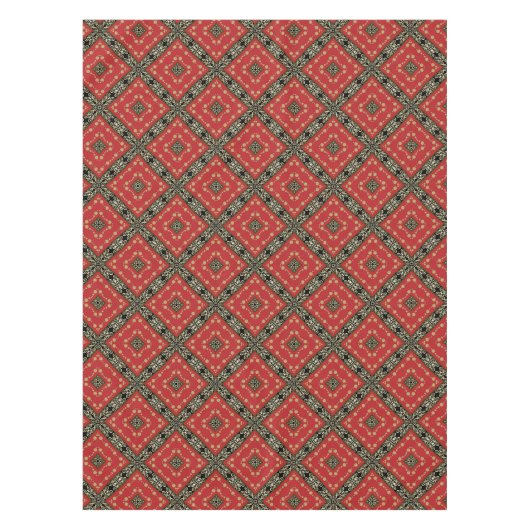 Nappe Funky Ornate Black Gold+Red Tablecloth (Devant)