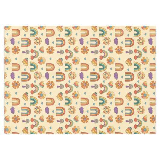 Nappe Funky Swirl Tablecloth Groovy 70s Dining Decor (Devant (Horizontal))